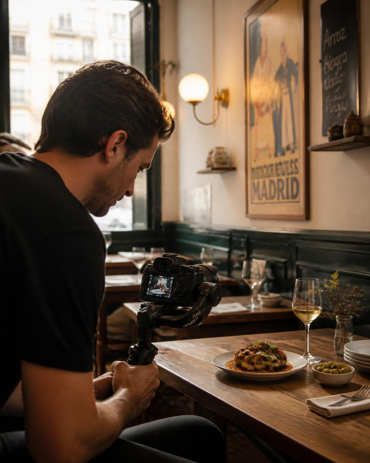 Creación de contenido profesional en un restaurante de Madrid